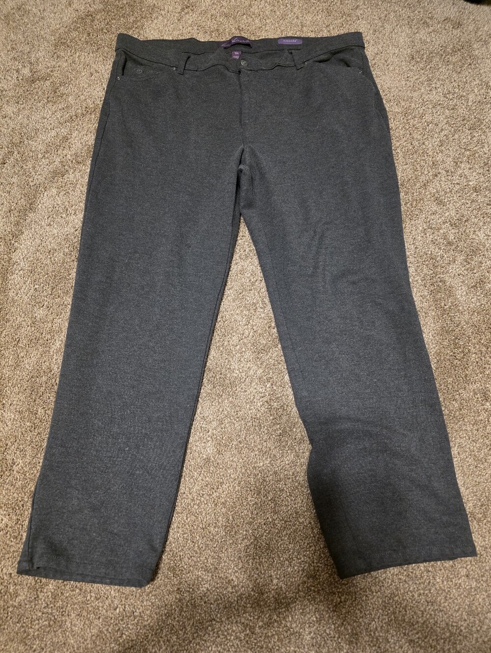๐ 3/$15 Gloria Vanderbilt Amanda 18W Straight Leg Stretch Gray Dress Pants - Picture 7 of 11